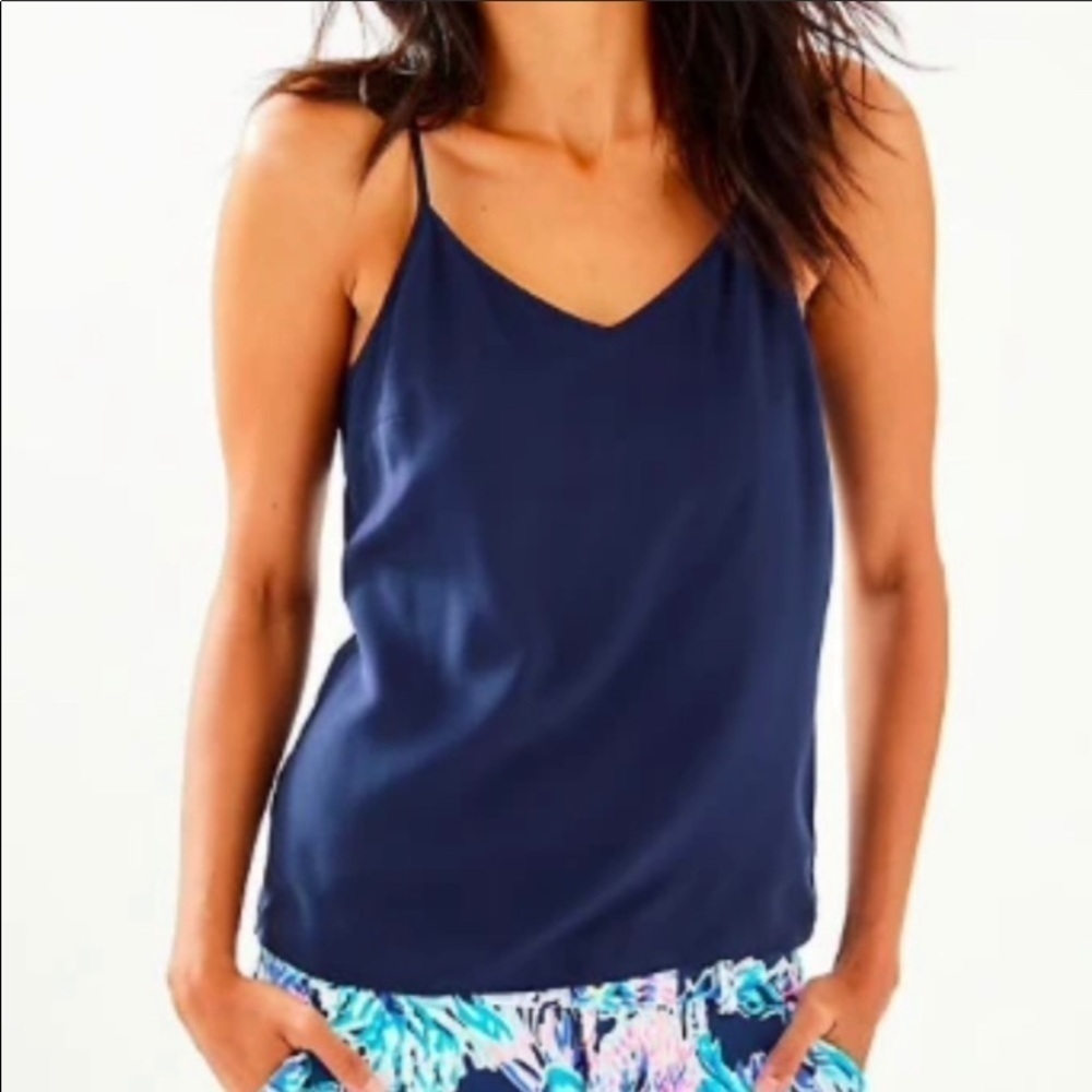 Lilly Pulitzer Dusk Lileeze Tank Top True Navy Camisole Sz XS NEW